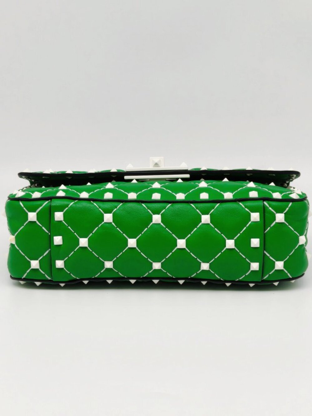 Valentino Garavani Green Roman Stud Shoulder Bag Leather Chain - Picture 6 of 15